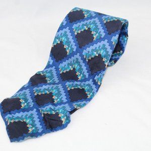 Marshall Field & Company Blue Geometric Men's Tie Necktie All Silk